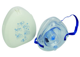 Beademingsmasker in opbergdoos